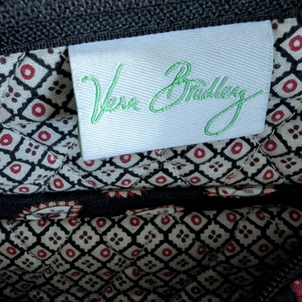 Vera Bradley Classic Black Paisley Shoulder Bag & Cosmetic Bag Set